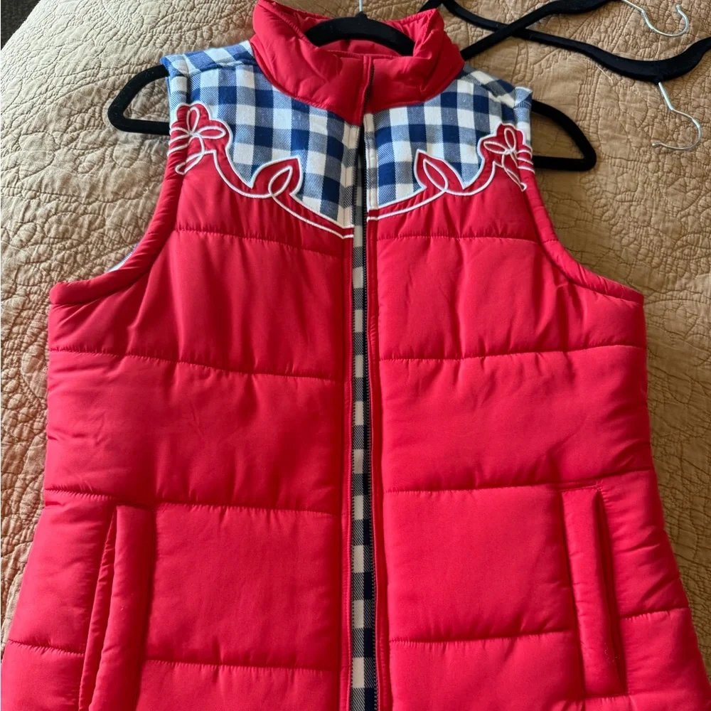 Cruel Girl Red and Blue Checkered Vest - Picture 1 of 3